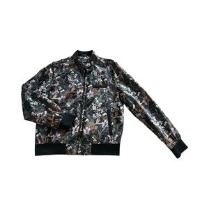 Nocturnal by Members Only Black Floral Bomber Jacket